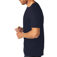 AllMade Unisex Organic Cotton Tee, Night Sky Navy, Left Sleeve view