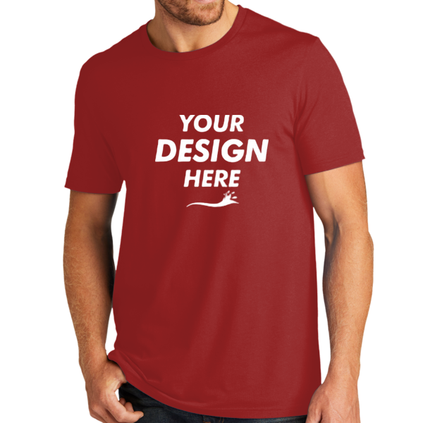 AllMade Unisex Organic Cotton Tee, Revolution Red, Front view, Mockup