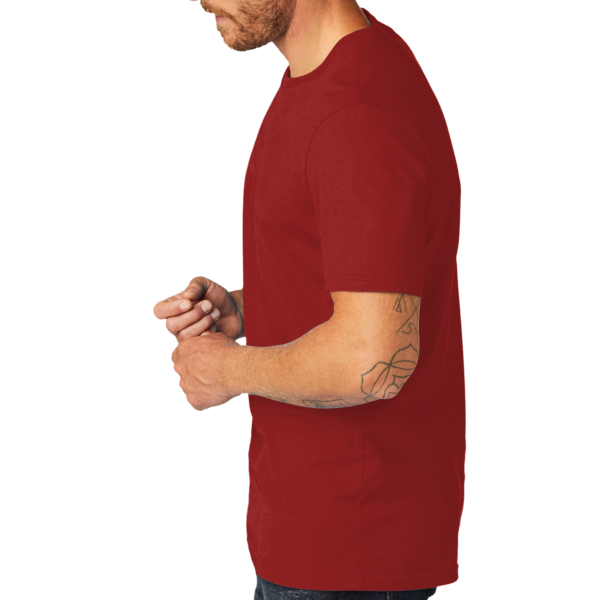 AllMade Unisex Organic Cotton Tee, Revolution Red, Left Sleeve view
