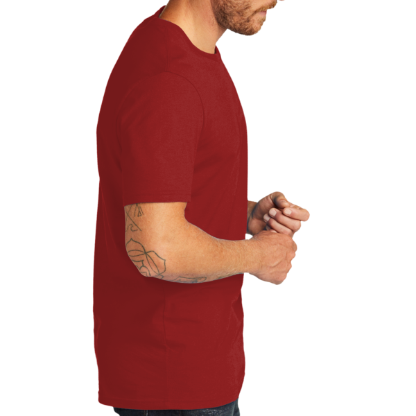 AllMade Unisex Organic Cotton Tee, Revolution Red, Right Sleeve view