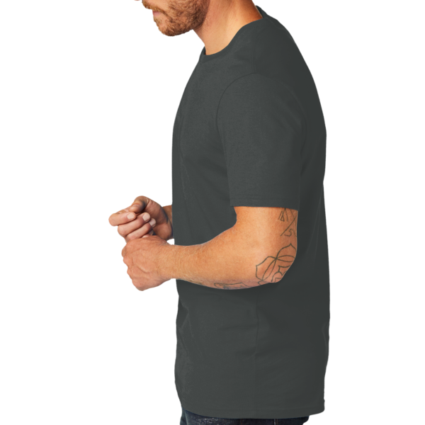 AllMade Unisex Organic Cotton Tee, Terrain Grey, Left Sleeve view