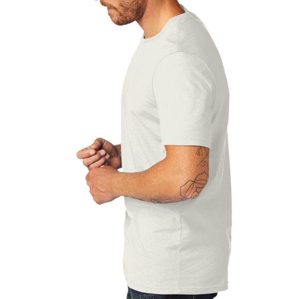 AllMade Unisex Organic Cotton Tee, White Sand, Left Sleeve view