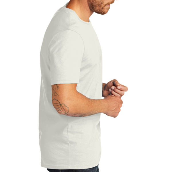 AllMade Unisex Organic Cotton Tee, White Sand, Right Sleeve view
