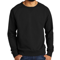 AllMade Unisex Organic French Terry Crewneck Sweatshirt, Deep Black, Front view
