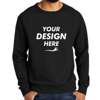 AllMade Unisex Organic French Terry Crewneck Sweatshirt, Deep Black, Front view, Mockup