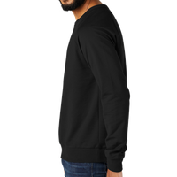 AllMade Unisex Organic French Terry Crewneck Sweatshirt, Deep Black, Left Sleeve view