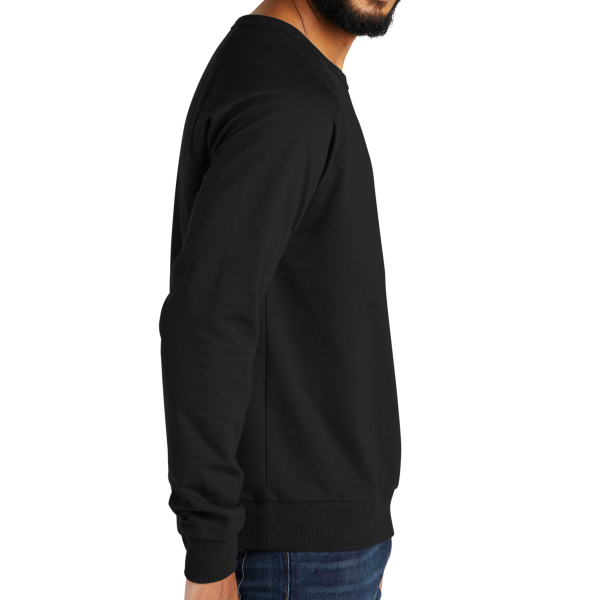 AllMade Unisex Organic French Terry Crewneck Sweatshirt, Deep Black, Right Sleeve view
