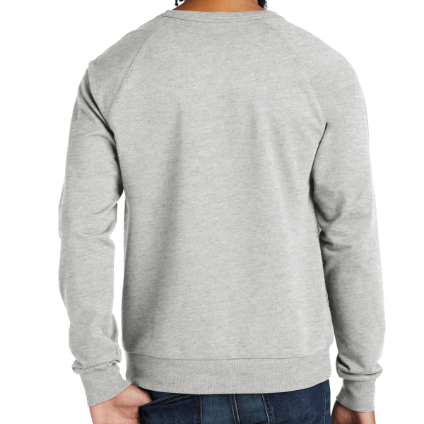 AllMade Unisex Organic French Terry Crewneck Sweatshirt, Granite Grey Heather, Back view