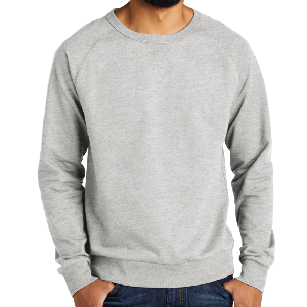 AllMade Unisex Organic French Terry Crewneck Sweatshirt, Granite Grey Heather, Front view