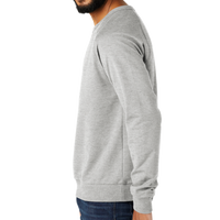 AllMade Unisex Organic French Terry Crewneck Sweatshirt, Granite Grey Heather, Left Sleeve view