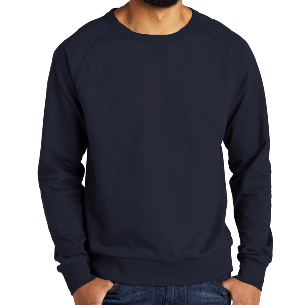 AllMade Unisex Organic French Terry Crewneck Sweatshirt, Night Sky Navy, Front view