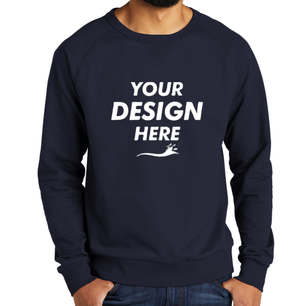 AllMade Unisex Organic French Terry Crewneck Sweatshirt, Night Sky Navy, Front view, Mockup