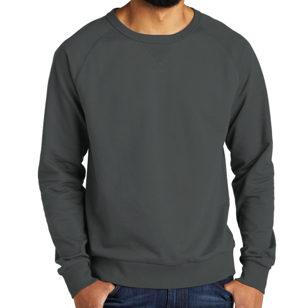 AllMade Unisex Organic French Terry Crewneck Sweatshirt, Terrain Grey, Front view