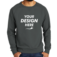 AllMade Unisex Organic French Terry Crewneck Sweatshirt, Terrain Grey, Front view, Mockup