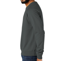 AllMade Unisex Organic French Terry Crewneck Sweatshirt, Terrain Grey, Left Sleeve view