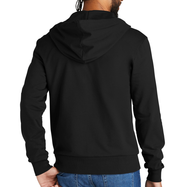 AllMade Unisex Organic French Terry Full Zip Hoodie, Deep Black, Back view