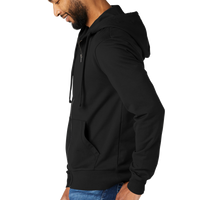 AllMade Unisex Organic French Terry Full Zip Hoodie, Deep Black, Left Sleeve view