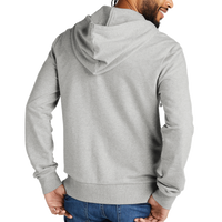 AllMade Unisex Organic French Terry Full Zip Hoodie, Granite Grey Heather, Back view