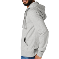 AllMade Unisex Organic French Terry Full Zip Hoodie, Granite Grey Heather, Left Sleeve view