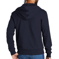 AllMade Unisex Organic French Terry Full Zip Hoodie, Night Sky Navy, Back view