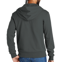 AllMade Unisex Organic French Terry Full Zip Hoodie, Terrain Grey, Back view