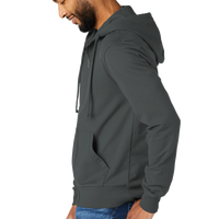AllMade Unisex Organic French Terry Full Zip Hoodie, Terrain Grey, Left Sleeve view