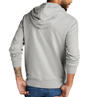 AllMade Unisex Organic French Terry Pullover Hoodie, Granite Grey Heather, Back view