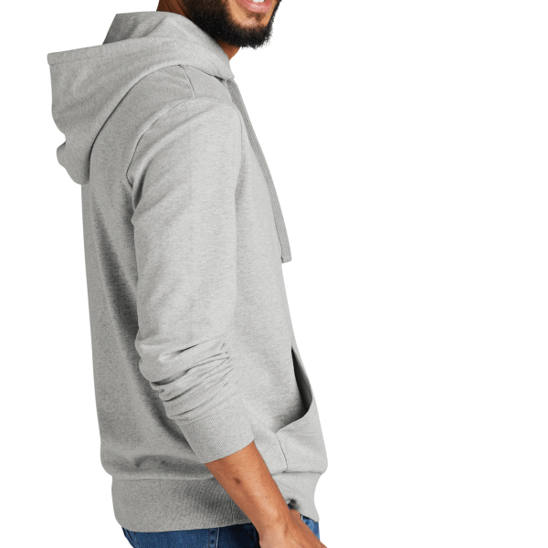 AllMade Unisex Organic French Terry Pullover Hoodie, Granite Grey Heather, Right Sleeve view