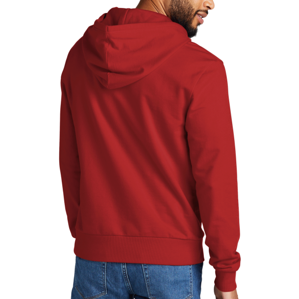 AllMade Unisex Organic French Terry Pullover Hoodie, Revolution Red, Back view