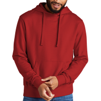 AllMade Unisex Organic French Terry Pullover Hoodie, Revolution Red, Front view
