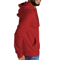 AllMade Unisex Organic French Terry Pullover Hoodie, Revolution Red, Right Sleeve view
