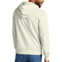 AllMade Unisex Organic French Terry Pullover Hoodie, White Sand, Back view