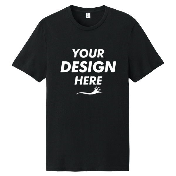AllMade Unisex Recycled Blend Tee, Deep Black, Front view, Mockup