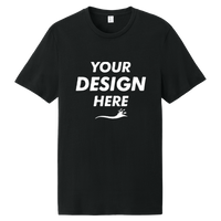 AllMade Unisex Recycled Blend Tee, Deep Black, Front view, Mockup