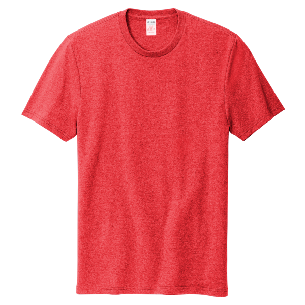 AllMade Unisex Recycled Blend Tee, Reclaimed Red Heather, Front view