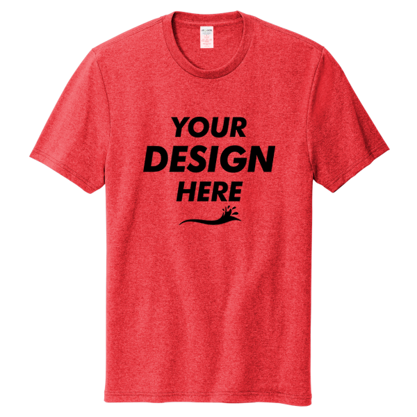 AllMade Unisex Recycled Blend Tee, Reclaimed Red Heather, Front view, Mockup