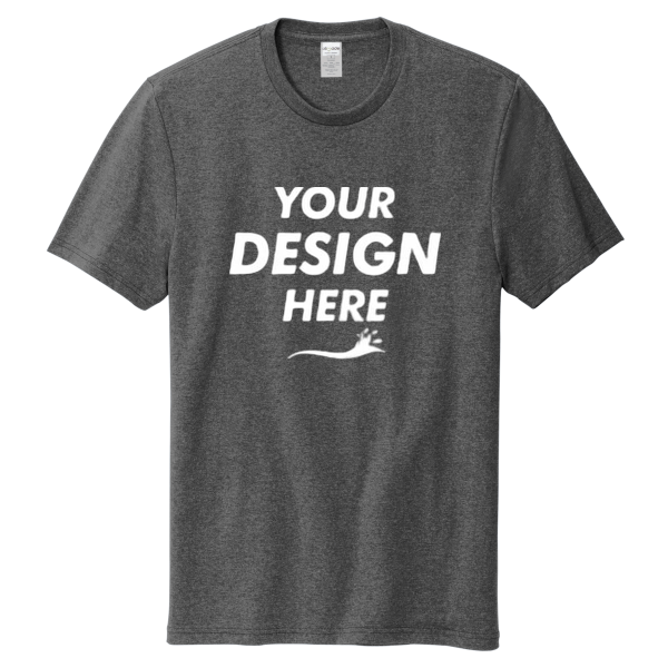 AllMade Unisex Recycled Blend Tee, Reloaded Charcoal Heather, Front view, Mockup