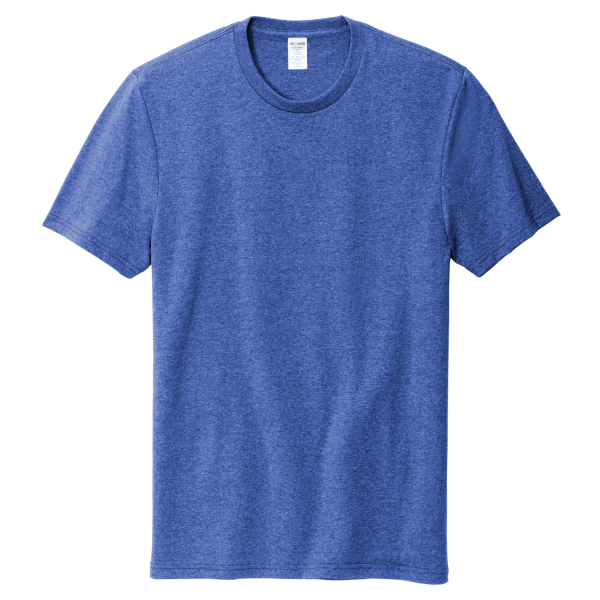 AllMade Unisex Recycled Blend Tee, Reused Royal Heather, Front view