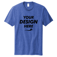 AllMade Unisex Recycled Blend Tee, Reused Royal Heather, Front view, Mockup