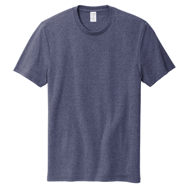 AllMade Unisex Recycled Blend Tee, Salvaged Navy Heather, Front view