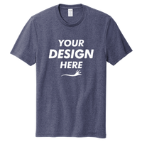 AllMade Unisex Recycled Blend Tee, Salvaged Navy Heather, Front view, Mockup