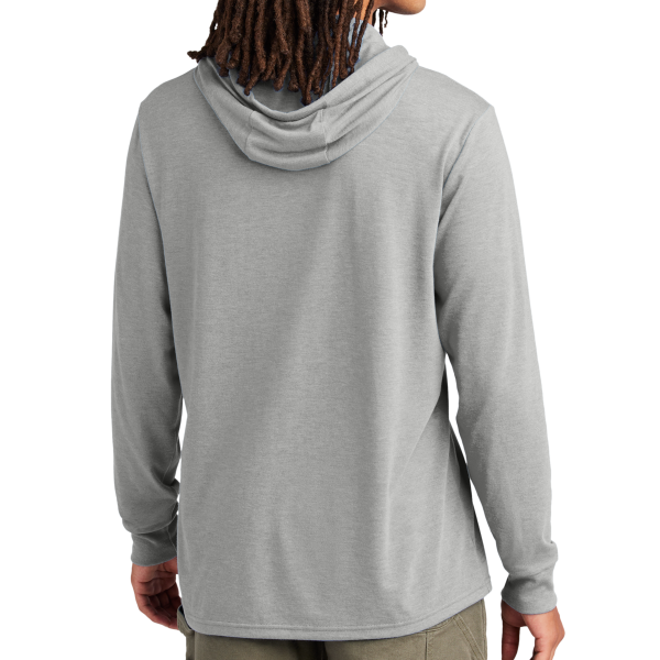 AllMade Unisex Tri Blend Hoodie Tee, Aluminum Grey, Back view