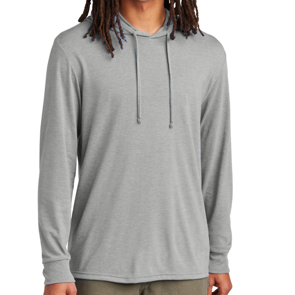 AllMade Unisex Tri Blend Hoodie Tee, Aluminum Grey, Front view