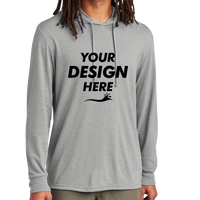 AllMade Unisex Tri Blend Hoodie Tee, Aluminum Grey, Front view, Mockup