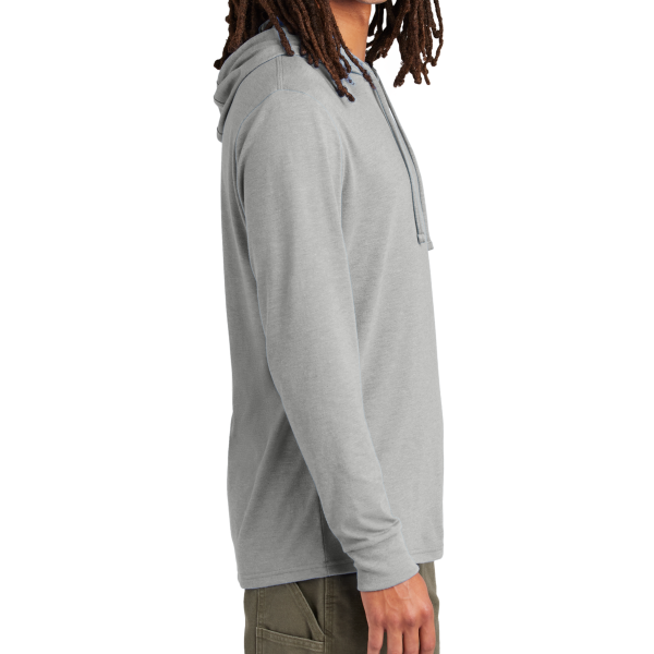 AllMade Unisex Tri Blend Hoodie Tee, Aluminum Grey, Right Sleeve view