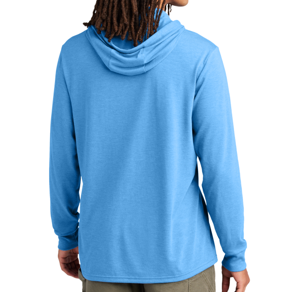 AllMade Unisex Tri Blend Hoodie Tee, Azure Blue, Back view