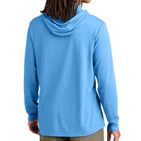 AllMade Unisex Tri Blend Hoodie Tee, Azure Blue, Back view