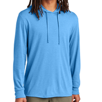 AllMade Unisex Tri Blend Hoodie Tee, Azure Blue, Front view