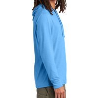 AllMade Unisex Tri Blend Hoodie Tee, Azure Blue, Right Sleeve view