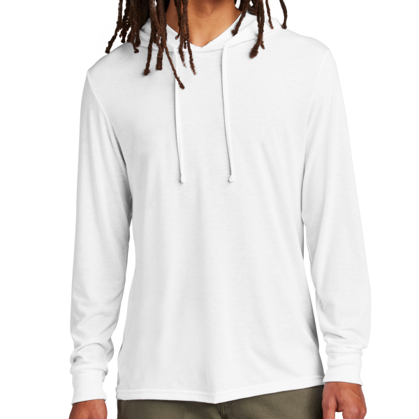 AllMade Unisex Tri Blend Hoodie Tee, Bright White, Front view